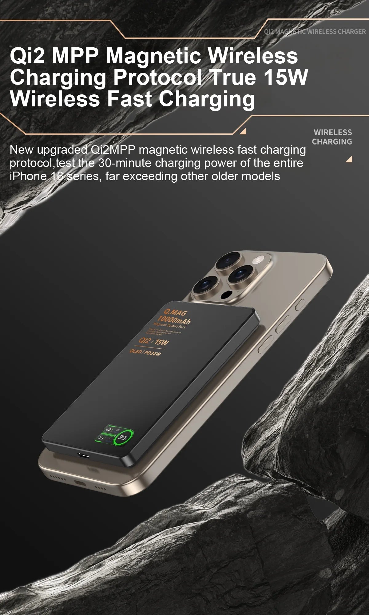 QI Magnetic Powerbank Wireless Fast Charing - Portable 5000/10000mAh Battery Pack for iPhone, Watch & AirPods
