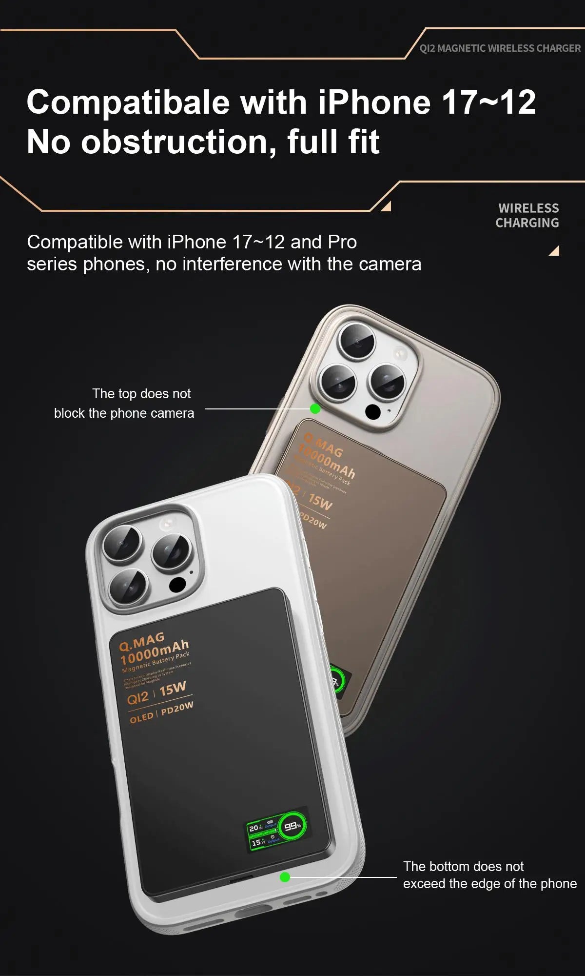 QI Magnetic Powerbank Wireless Fast Charing - Portable 5000/10000mAh Battery Pack for iPhone, Watch & AirPods