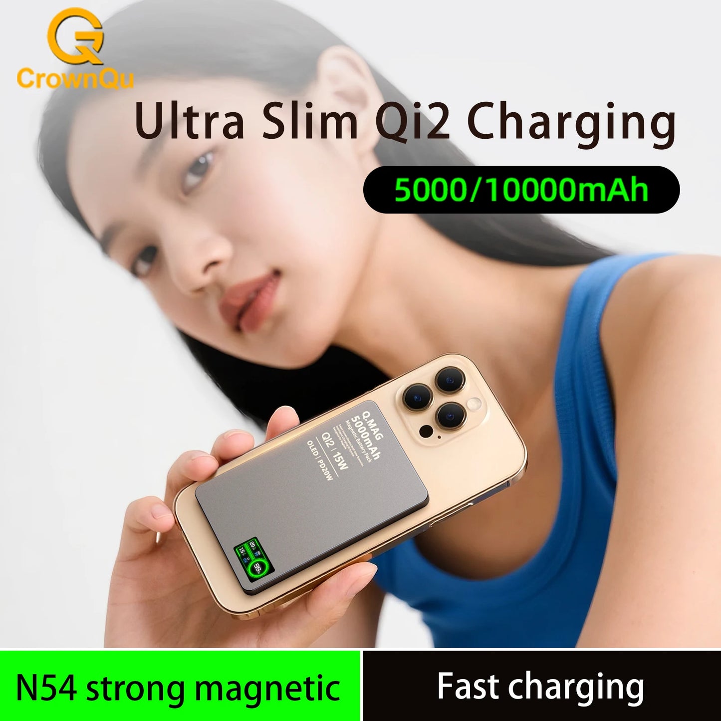 QI Magnetic Powerbank Wireless Fast Charing - Portable 5000/10000mAh Battery Pack for iPhone, Watch & AirPods